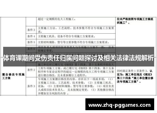 体育课期间受伤责任归属问题探讨及相关法律法规解析
