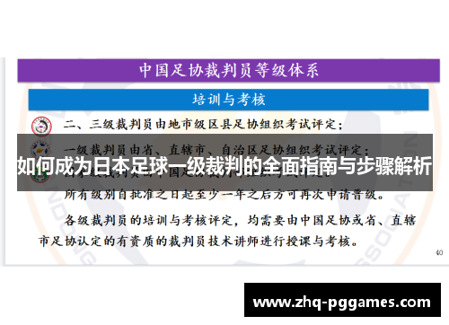 如何成为日本足球一级裁判的全面指南与步骤解析